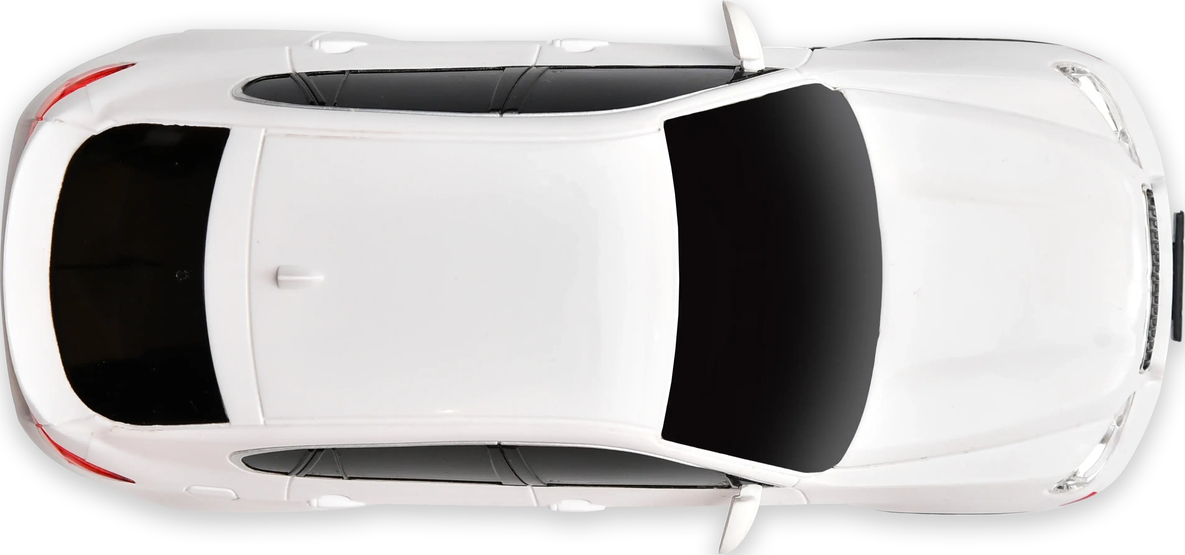 Vista superior de un coche blanco